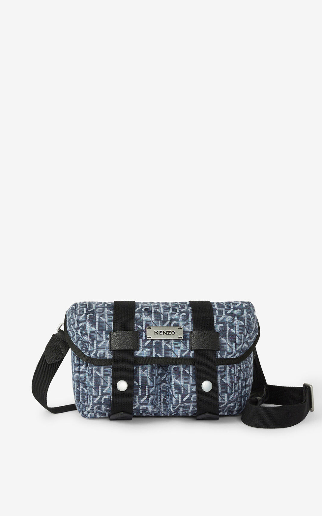 Kenzo Courier jacquard Bæltetaske Dame - Mørkeblå Blå DK-615177